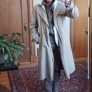 London Fog Full-Length Lined Trench Coat | Khaki | Size Small